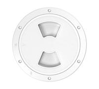 SEAFLO 02-Series 8" Marine Circular Deck Plate/Boat Inspection Access Hatch - w/Detachable Cover, ABS, Corrosion/UV Resistant, Non-Slip for Boat & Yacht, 4-Year Warranty (White, 8”)