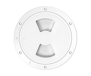 SEAFLO 02-Series 8" Marine Circular Deck Plate/Boat Inspection Access Hatch - w/Detachable Cover, ABS, Corrosion/UV Resistant, Non-Slip for Boat & Yacht, 4-Year Warranty (White, 8”)