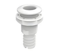 SEAFLO 1”, White (1-Pack) Thru Hulls Fitting Thru-Hull with Check Valve, Polypropylene + Glass-Filled Nylon, 4-Year Warranty