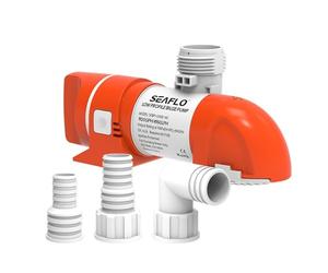 SEAFLO 14C Series 12V 1100 GPH Non-Automatic Low Profile Bilge Pump | Check Valve, Snap-Fit Design, 360° Installation, and 4-Year Warranty for Marine, Boat, Yacht