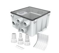SEAFLO 17A Series 12V Shower Drain Box 1200 GPH Automatic Shower Pump System Marine RV Wastewater Drain Pump with Multiple Inlets Removable Filter Check Valve 1 Inch 1-1/8 Inch Outlets 4 Year Warranty