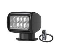 SEAFLO 360° Rotating Remote Control LED Marine Searchlight- 25W, 2000 Lumens,1968 FT Beam Distance, 10-30V, IP65 Waterproof, Truck, Vehicles, Boat Spotlight, CE & Rohs Certified (Black, 3000K)