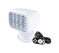 SEAFLO 360° Rotating Remote Control LED Searchlight, 10-30V, Auto-Reset, IP66 Waterproof, Marine Spotlight for Boats, Truck, Vehicles, CE & Rohs Certified (Wired Remote/White/White Light 5500K)