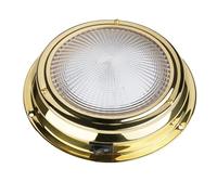 SEAFLO 6” Round Boat/RV Interior Ceiling LED Dome Light - 12V, 3.6W, White Light (5500-6300K), Built-In On/Off Rocker Switch, Cabin for RV & Boats, CE & RoHS Certified(6”, Brass Bezel)