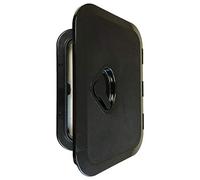 SEAFLO Marine Boat Deck Rectangular Access Hatch - 10.63" x 14.76" (270mm x 375mm) 180° Opening Lid, Non-Skid, Corrosion and UV Resistant, 4-Year Warranty! (Black, Standard)
