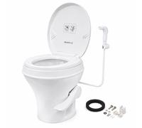 SEAFLO RV Toilet - Standard Height, Gravity Flush Pedal, Soft Close Lid