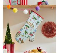 Seafoam Christmas Cats Gauntlet Oven Glove by Ulster Weavers