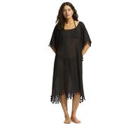 Seafolly Amnesia Pure Cotton Tassel Trim Kaftan Beach Dress Black
