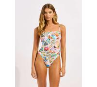 Seafolly BeachBohème Printed Square Neck Swimsuit Pink Mix