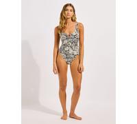Seafolly C Shells Printed Scoop Neck Swimsuit Black Mix
