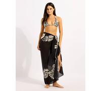 Seafolly C Shells Pure Cotton Printed Sarong Black Mix