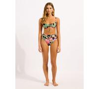Seafolly Hothouse Flowers High Waisted Bikini Bottoms Black Mix