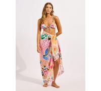 Seafolly Pure Cotton Printed Beach Cover Up Sarong Pink Mix
