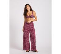 Seafolly Spot Print Dolce Dot Polka Dot Wide Leg Trousers Burgundy Mix
