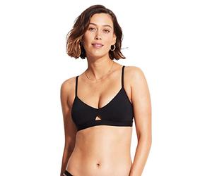 Seafolly Women's Active Hybrid Bralette Bikini Top Swimsuit with Center Keyhole Detail