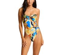 Seafolly Women's Bandeau Halter One Piece Swimsuit, Ciao Bella True Navy, 10