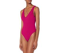 Seafolly Women's Deep V Neck Maillot One Piece Swimsuit, Fuchsia Pink, 38