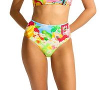Seafolly Women's High Waisted Full Coverage Low Legline Bikini Bottom, Cuba Turquoise, 6