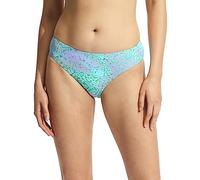 Seafolly Women's Hipster Full Coverage Mid Rise Bikini Bottom Swimsuit, Sea Skin Vivid Green, 6