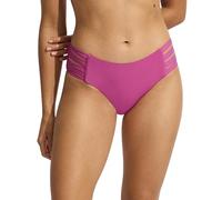 Seafolly Women's Multi Strap Hipster Full Coverage Bikini Bottom Swimsuit, Eco Collective Hot Pink, 12