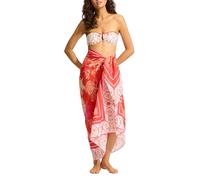 Seafolly womens Oversize Printed Multi Wear Sarong Pareo Cover Up, Marbella Flame, One Size