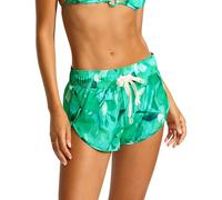 Seafolly Women's Printed Short Length Boardshort with Elastic Waist Swimwear Cover Up, Secretgarden Jade, Large
