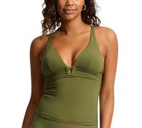 Seafolly Women's Ring Front Tankini Top Swimuit, Eco Collective Olive, 14