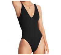Seafolly - Women's Sea Dive Deep V Neck One Piece - Swimsuit size 8, black