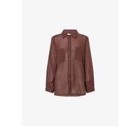 Seafolly Womens Seafolly Breeze Crinkle Cotton Beach Shirt Dark Chocolate L