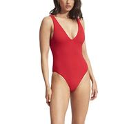 Seafolly Women's Standard Deep V Neck Over The Shoulder One Piece Swimsuit, Sea Dive Chilli Red, 10