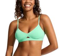 Seafolly Women's Standard Hybrid Bralette Bikini Top Swimsuit with Center Keyhole Detail, Eco Collective Mint, 10