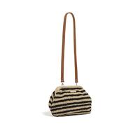Seafolly Women's Standard Raffia Stripe Pouch Bag, CarriedAway Black/Natu