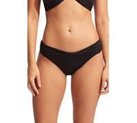 Seafolly Women's Twist Band Hipster Full Coverage Bikini Bottom Swimsuit Separates, Eco Collective Black, 14