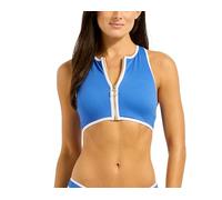Seafolly Women's Zip Front Tank Top, Beach Bound Sapphire, 12