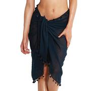 Seafolly womens52965-SGBeach Basics Cotton Gauze Sarong Swimsuit Cover Up Swimwear Cover-Ups - blue - One Size