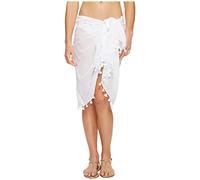 Seafolly womens52965-SGBeach Basics Cotton Gauze Sarong Swimsuit Cover Up Swimwear Cover-Ups - white - One Size