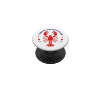 Seafood Quote Coastal Humor Lobster Is My Happy Place PopSockets Adhesive PopGrip