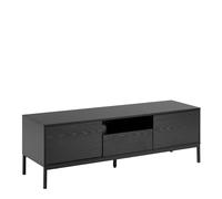 Seaford 2 Door 1 Drawer TV Unit in Ash Black Furniture To Go Black One Size