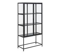 Seaford 2 Glass Door Display Cabinet in Black