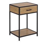 Furniture To Go Seaford Bedside Table With 1 Drawer In Black & Oak