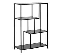 Furniture To Go Seaford Black Metal Asymmetrical Bookcase With 3 Black Shelves
