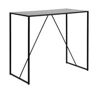 Seaford Black Metal Bar Table with Black Ash Top