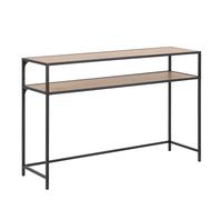 Seaford Black Metal Console Table With Oak Top, none