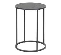 Seaford Black Metal Small Round Side Table with Black Top Furniture To Go Black One Size