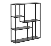 Seaford Black Metal Wall Shelf with 3 Additional Black Shelves