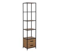 Indoor Furniture Group Furniture To Go Seaford Bookcase With 2 Drawers And 3 Shelves In Black & Oak, Black