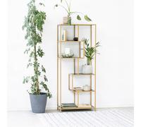 Seaford Bookshelf - Tall Open - Black and Gold Metal