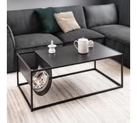 Seaford Coffee Table - Square - Black Melamine and Metal