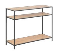 Seaford Console Table, 2 Shelves in Black and Oak
