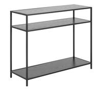 Seaford Console Table with 2 Shelves in Black